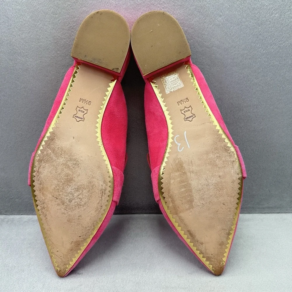 Tory Burch Rosalind Womens Size 9.5 (M) Mule Crazy Pink Lancaster Suede 20mm